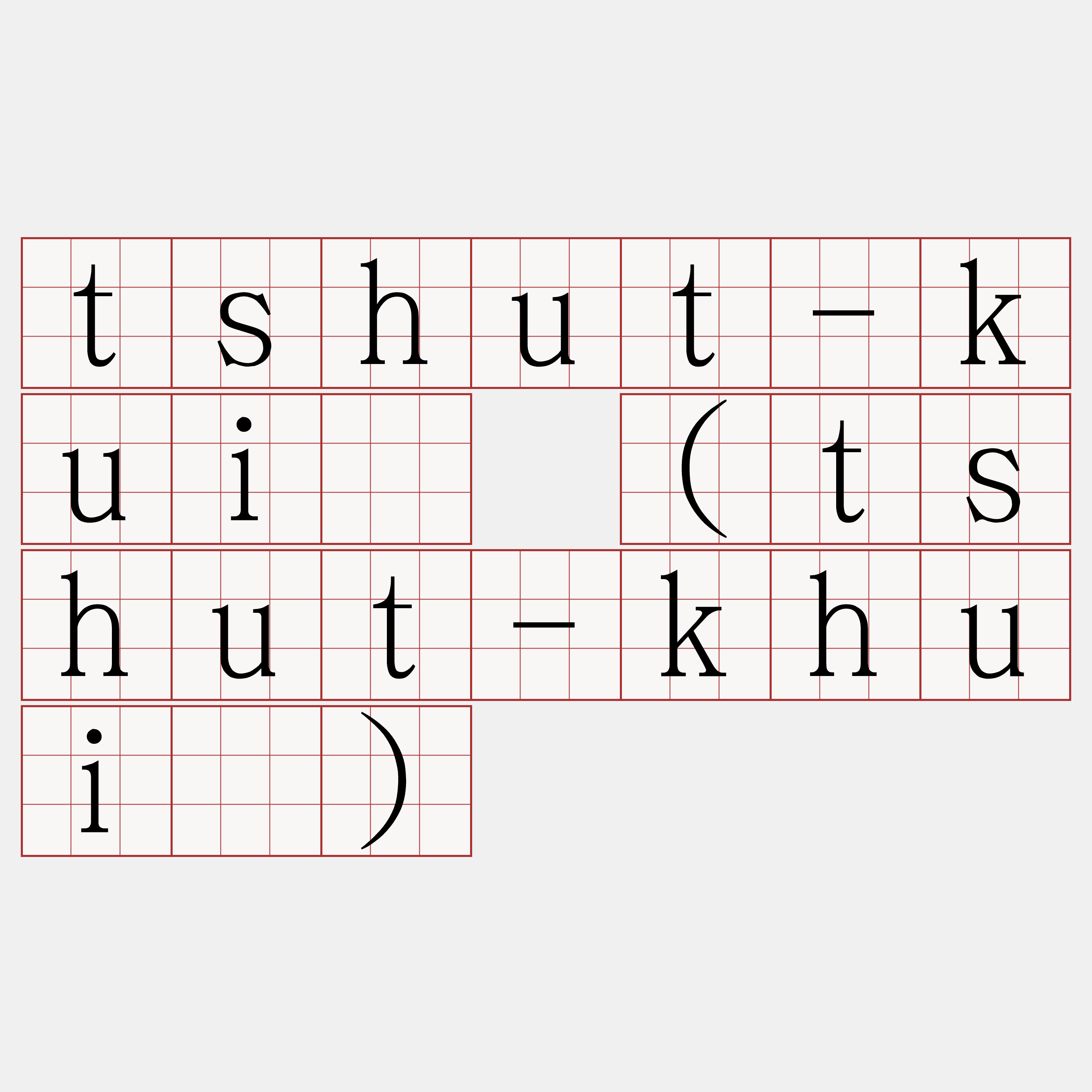 tshut-kuí (tshut-khuí)